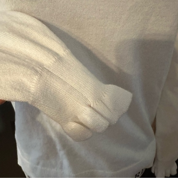 J.CREW RHINESTONE ruffle sweater with shoulder button ivory S(a2 - Picture 2 of 14